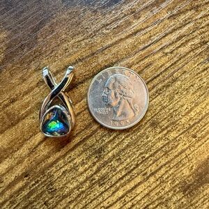 Mystic fire multicolored crystal slide pendant in silver-tone setting